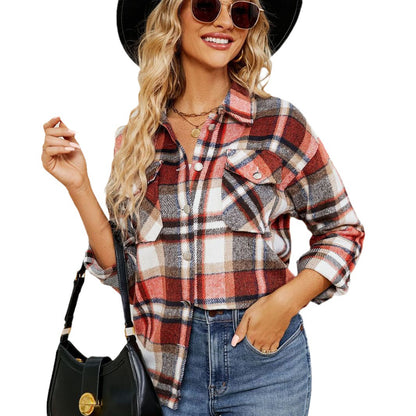 Chemise oversize à carreaux pour femmes en flanelle douce Chic und Stil