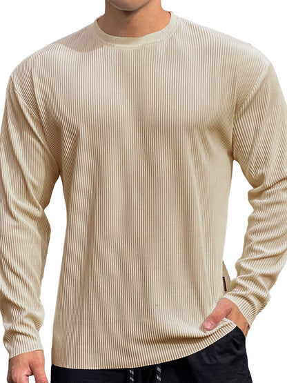 Pull-over en tricot fin pour hommes avec motif en côtes texturées Chic und Stil