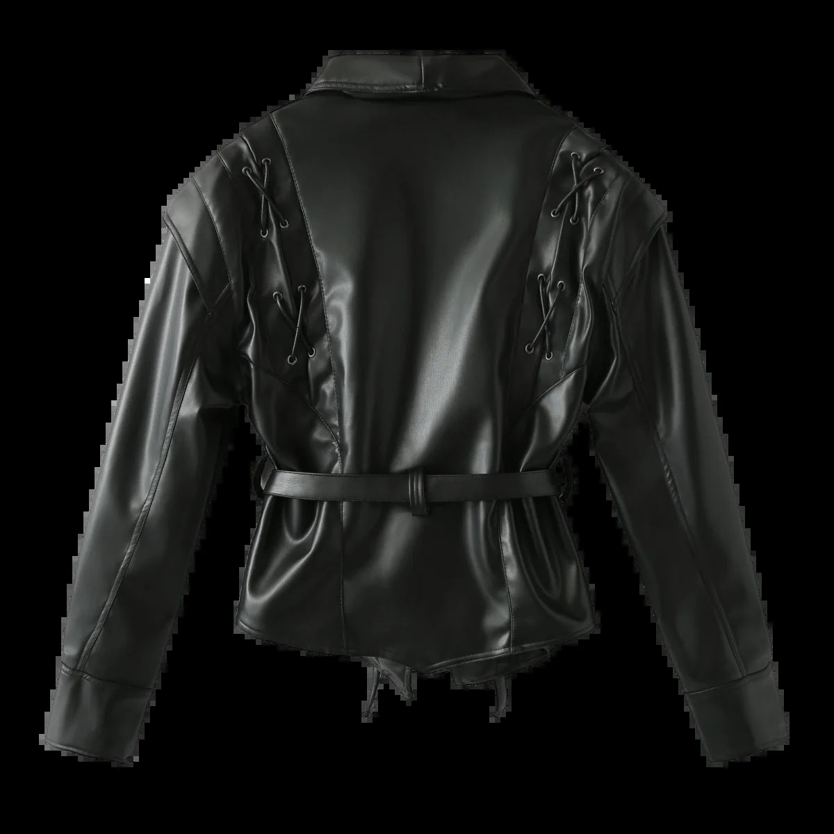 Blazer en simili cuir pour femmes au design moderne avec ceinture pratique Chic und Stil