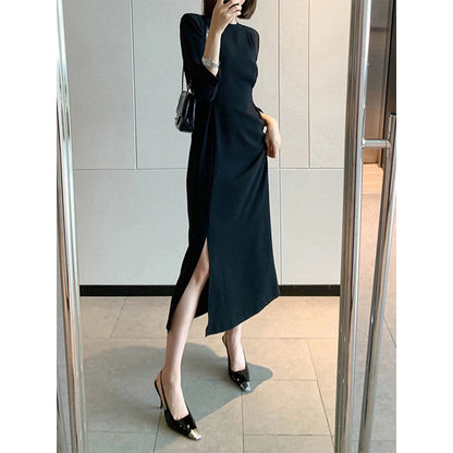 Robe maxi élégante à fente latérale pour femmes Chic und Stil