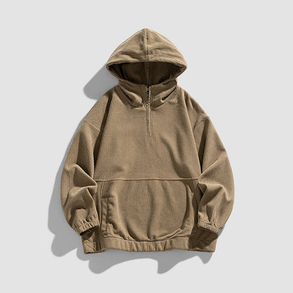 Dames pull à capuche moelleux avec demi-fermeture éclair Chic und Stil