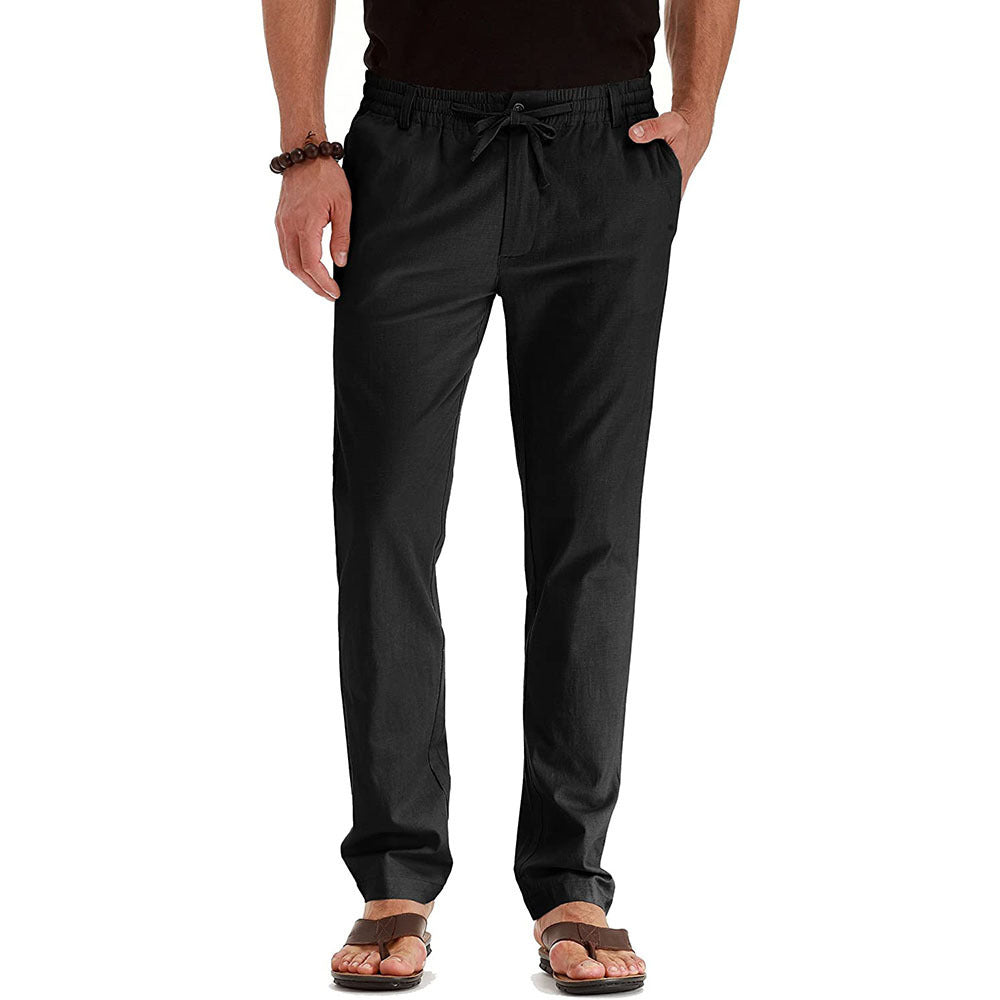 Casual linen pants for men with elastic waistband and comfortable fit Chic and Style