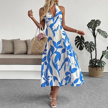 Robe maxi à dos nu pour femmes avec fente haute Chic und Stil