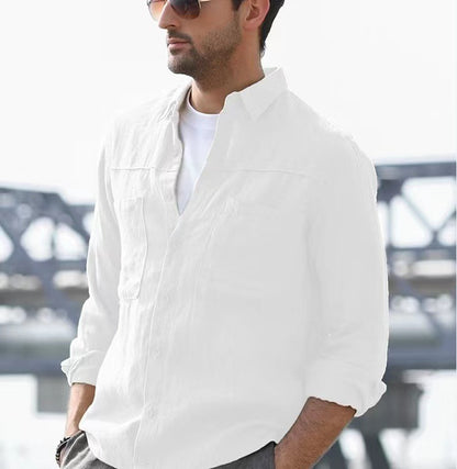 Chemise légère en coton pour hommes avec poches pratiques Chic und Stil