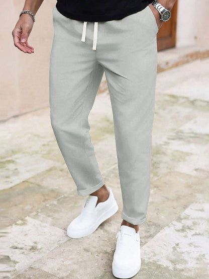 Casual pants for men with elastic waistband and practical pockets Chic and Style