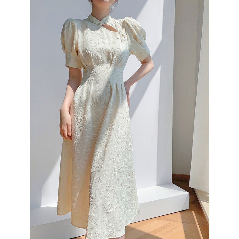 Robe A-Line Éléguente à Manches Bouffantes pour Femmes Chic und Stil