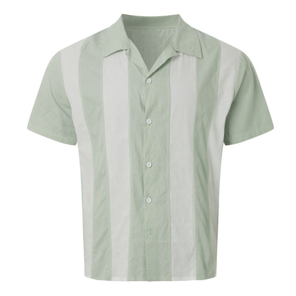 Chemise à manches courtes pour hommes avec un motif rayé élaboré Chic und Stil