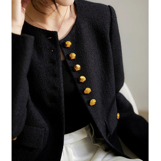 Blazer double boutonné en tissu texturé pour femme Chic und Stil