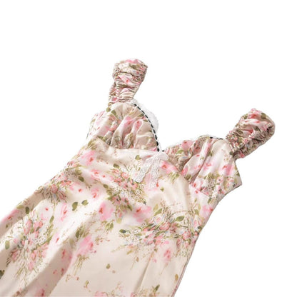 Robe maxi femme avec design floral à volants et coupe élégante Chic und Stil