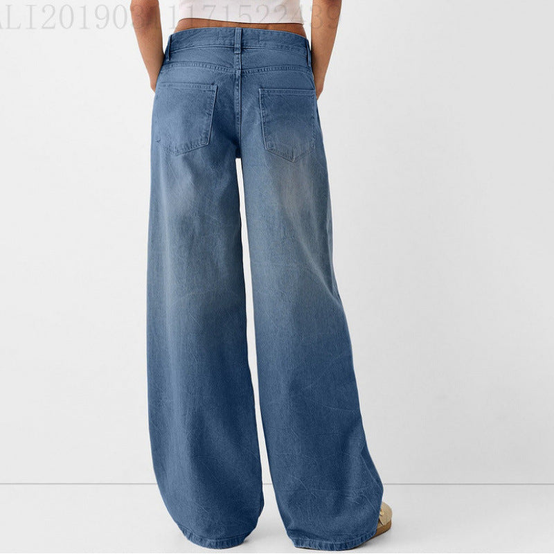 Loose-fitting high-waisted denim pants for women with classic pockets Chic and Style