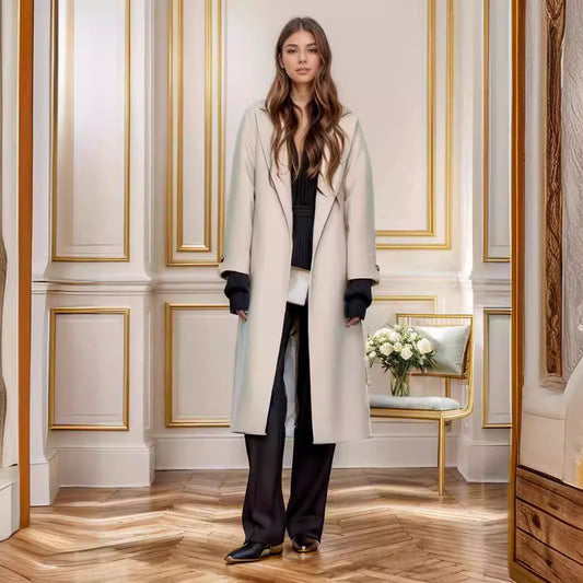 Dames élégant manteau oversized avec ceinture et poches Chic und Stil