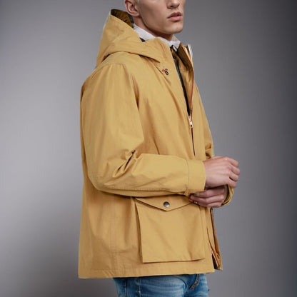 Functional transition jacket for men with adjustable hood collar Chic and Style