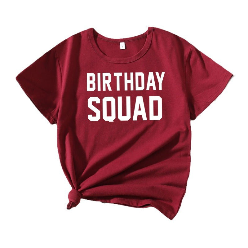 Dames Graphique Anniversaire Squad T-Shirt Chic und Stil