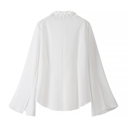Blouse femme avec un détail froufrou excitant et une coupe élégante Chic und Stil