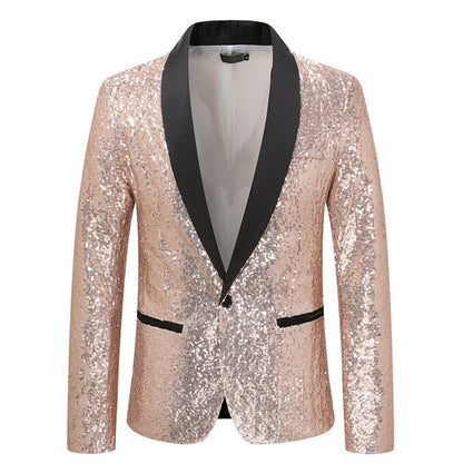 Dames Bl sparkling blazer avec revers noir Chic und Stil