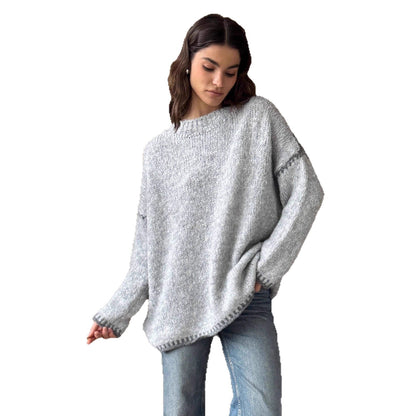 Pull en tricot douillet pour femmes avec des détails d'accent contrastants Chic und Stil