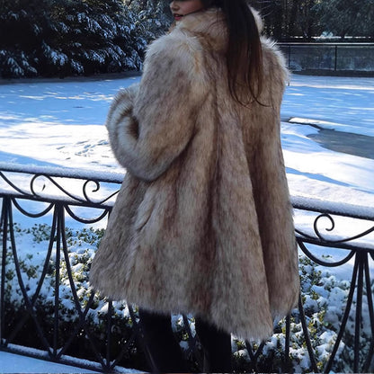 Ladies Comfortable Faux Fur Coat Chic and Style