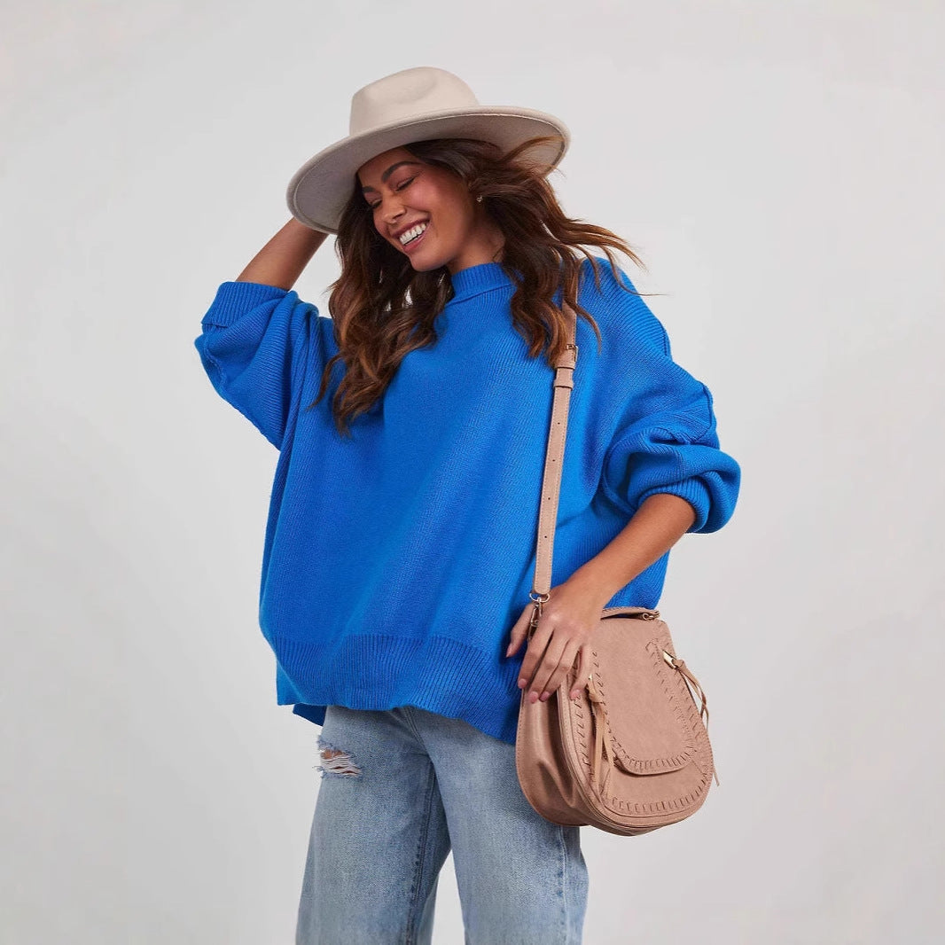 Dames Décontracté oversized pull Chic und Stil