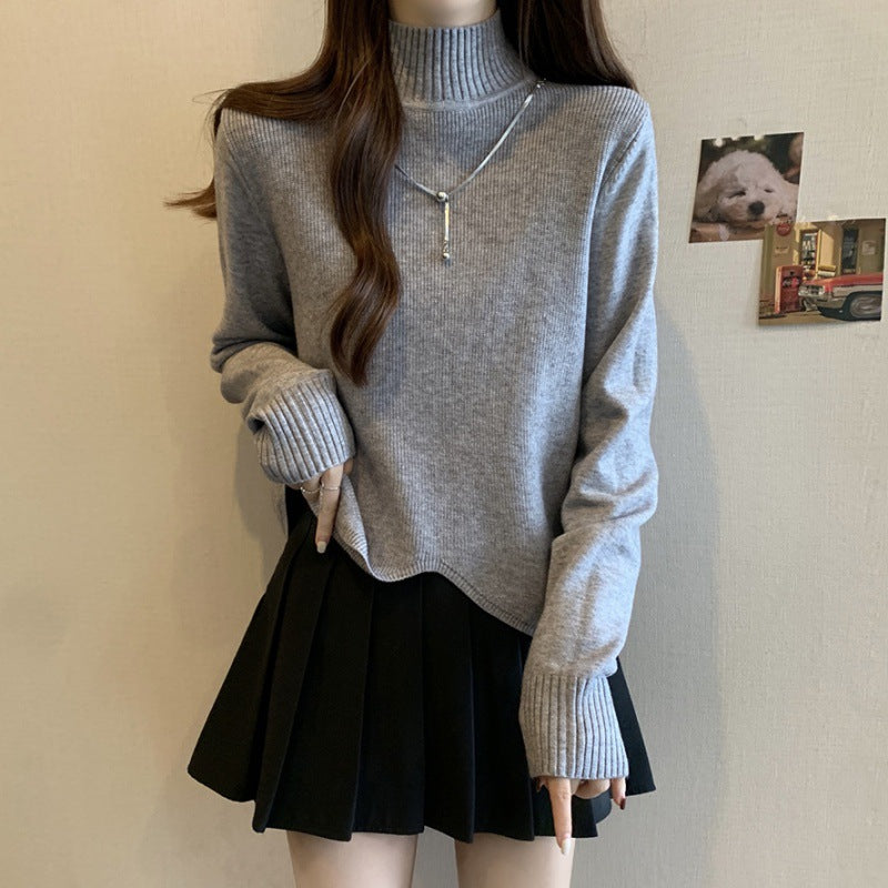 Pull femme en tricot avec col haut et coupe décontractée Chic und Stil