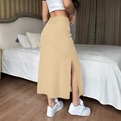 Jupe maxi cargo pour femmes avec poches pratiques et taille élastique Chic und Stil