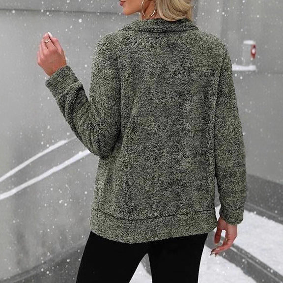 Dame Veste en peluche avec fermeture éclair intégrale et tissu en peluche doux Chic und Stil