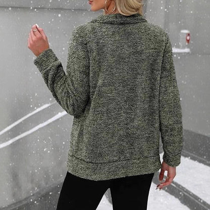 Dame Veste en peluche avec fermeture éclair intégrale et tissu en peluche doux Chic und Stil