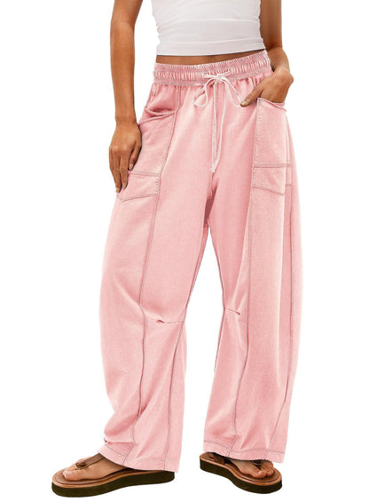 Ladies Comfortable Leisure Pants with Side Pockets Chic and Style