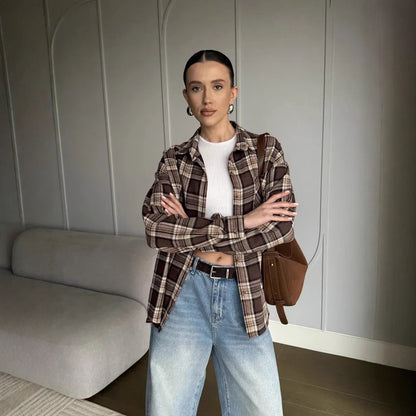 Chemise en flanelle pour femmes avec motif à carreaux Chic und Stil