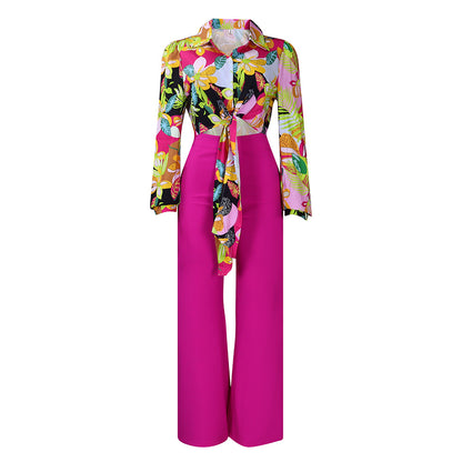 Combinaison femme avec haut floral et jambes larges Chic und Stil