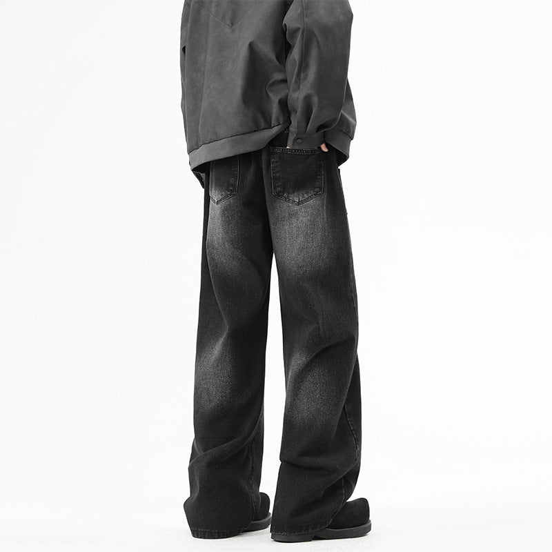 Denim pants for women, wide fit with elastic waistband and modern details Chic and Style