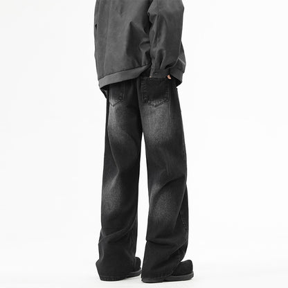 Denim pants for women, wide fit with elastic waistband and modern details Chic and Style