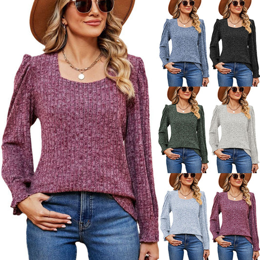Dames pull mode avec manches ballon Chic und Stil