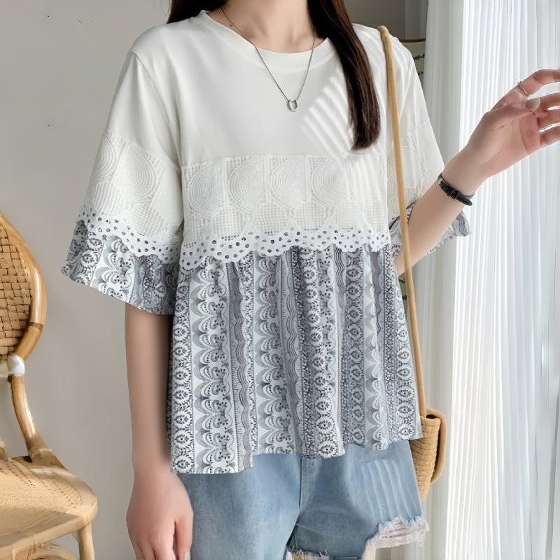 Blouse de loisirs pour femmes avec garniture en dentelle Chic und Stil