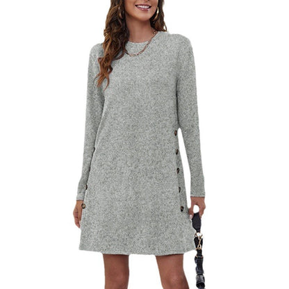 Robe pull à boutons sur le côté pour femme Chic und Stil