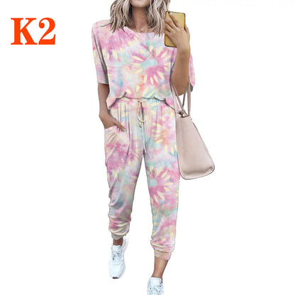 Dames combinaison décontractée légère avec un motif tie-dye frappant et des poches pratiques Chic und Stil