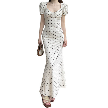 Dames Élégante Robe Maxidots Chic und Stil
