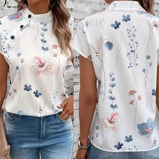 Chemisier femme avec motif floral et manches cape Chic und Stil