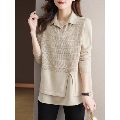 Pull en tricot pour femmes avec un design en couches et une texture harmonieuse Chic und Stil