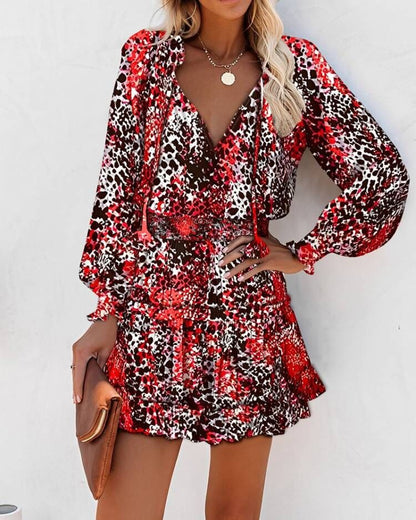 Women's Elegant Chic and Style Ruffled Floral Mini Dress