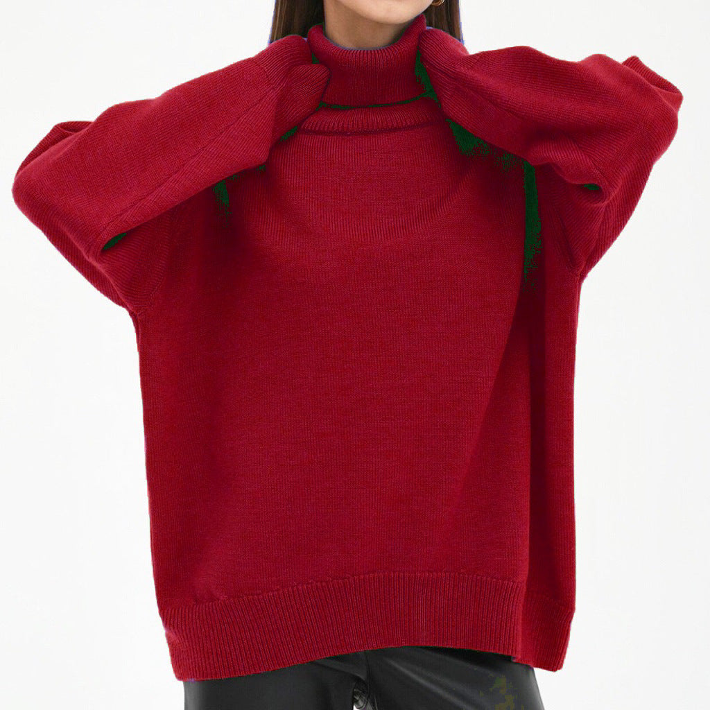 Pull à col roulé oversize pour femme avec structure côtelée Chic und Stil