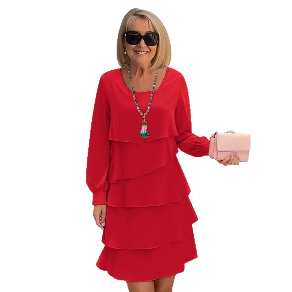 Robe tendance pour femmes avec couches et manches longues Chic und Stil