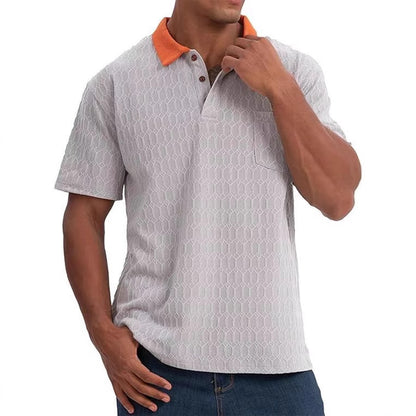 Polo de loisirs structuré pour homme avec col contrasté Chic und Stil