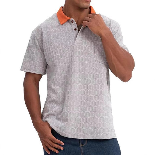 Polo de loisirs structuré pour homme avec col contrasté Chic und Stil