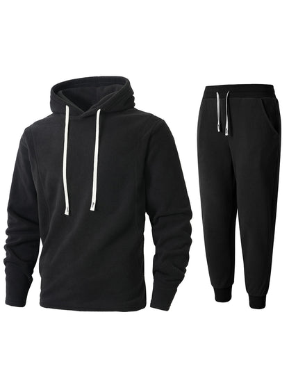 Men's Fleece Hoodie and Jogging Pants Set Chic and Style