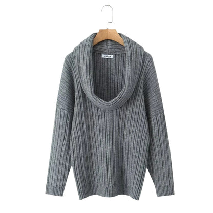 Pull femme avec col roulé large et design côtelé structuré Chic und Stil