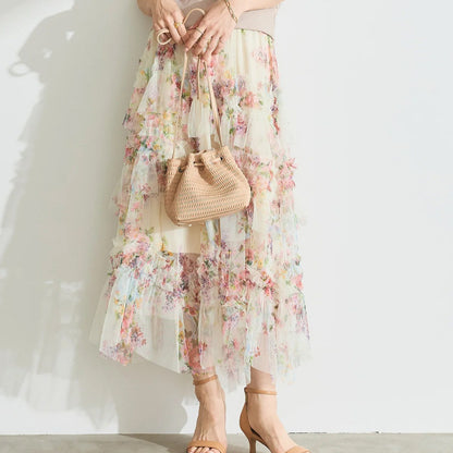 Jupe maxi fleuri Chic und Stil pour femmes