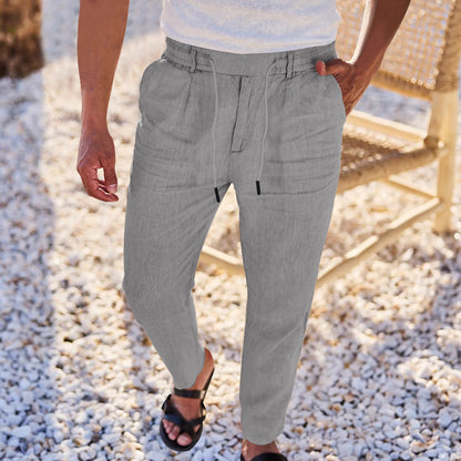 Men's casual pants with elastic waistband and side pockets. Chic and Style
