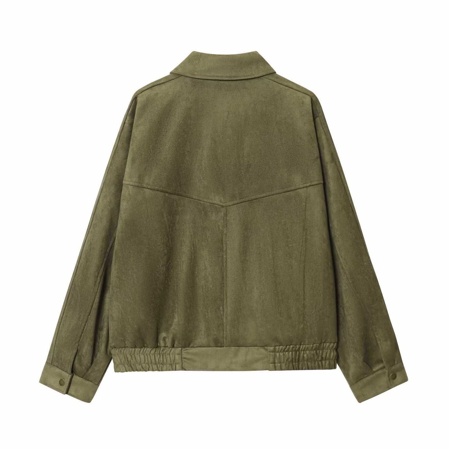 Damen Utility-Jacke aus weichem Wildleder mit hohen Taschen Chic und Stil