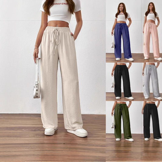 Loose linen pants for women with elastic waist and side pockets Chic and Style