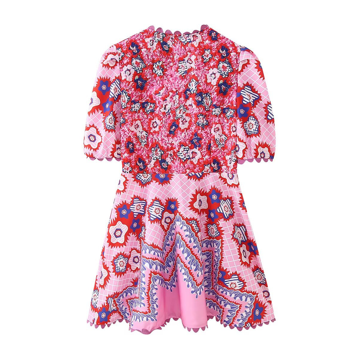 Robe maxi femme avec un design floral et des détails de volants raffinés Chic und Stil